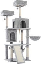 QProductz Krabpaal voor Grote Katten - Kattenboom met Hangmat - Kattenpaal voor Alle Soorten Katten - Grijs - 162cm