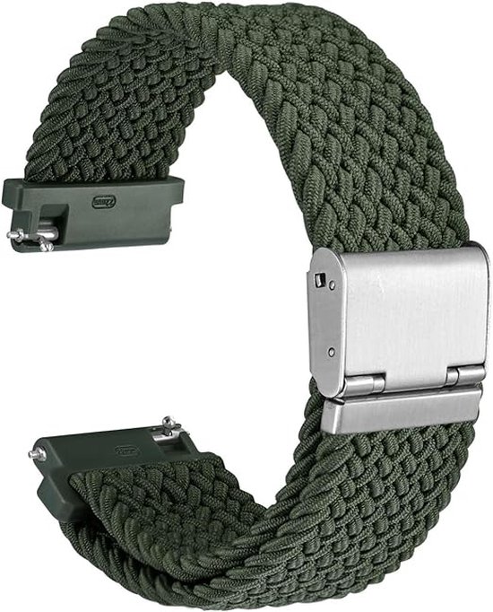 SHOP YOLO-Bracelet de montre avec boucle réglable, Liserés de montre de sport tressés pour hommes et femmes, largeur du bracelet 22 mm, vert kaki