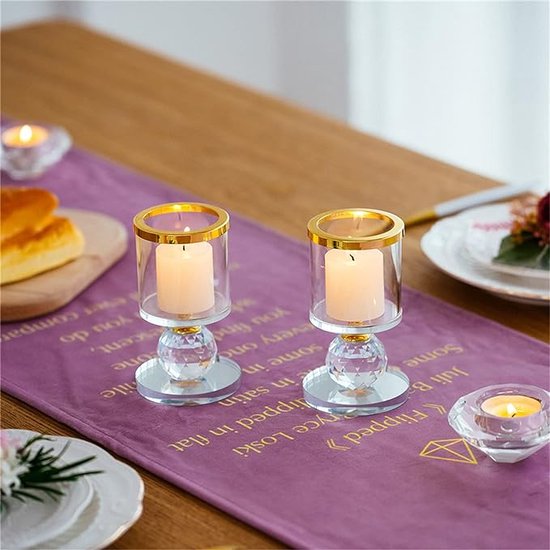 Crystal Pillar Candle Holders, Clear Glass Candlestick Holder Candlelight Dinner Table Centerpiece, Theelichtkandelaar voor drijvende kaarsen