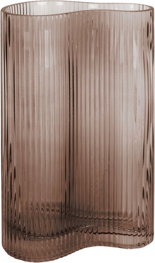 Present Time Vaas Allure Wave - Chocolade Bruin - 9,5x27cm - Modern