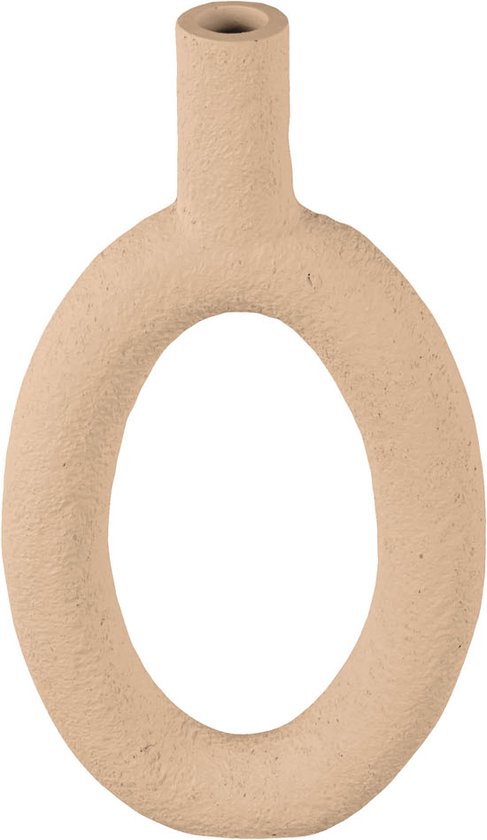 Ring Vase Present Time - Polyrésine - Ovale Marron Sable Haut - 16,5x3,5x31cm