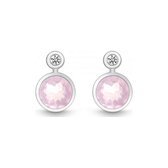 QUINN - Oorbellen (paar) - Vrouwen - Zilver 925 - Diamant - Roze Kwarts - Wess.  (H)/piqué - 36393930