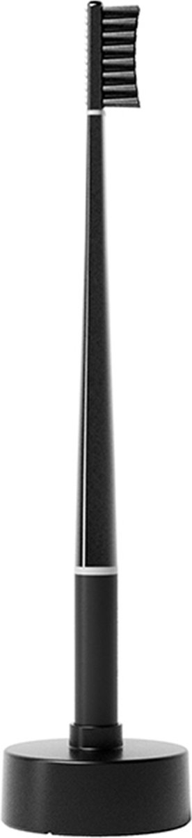 Piuma Brush Base Soft – Tandenborstelhouder met Zachte Tandenborstel – Perfect Black – Design Houder van Bioplastic – Voor Gevoelig Tandvlees – Hygiënisch, Duurzaam & Stijlvol – Gemaakt in Italië – Premium Mondverzorging