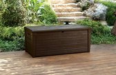 Brightwood Kussenbox, bruin, XXL-inhoud 455 liter, weerbestendig, perfect voor tuin, terras, outdoor, zwembad