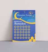 Calendrier du Ramadan | Fotofabriek Ramadan 2024 A5 | Ramadan Mubarak | Planificateur de Ramadan | Calendrier du compte à rebours du Ramadan | Enfants du Ramadan | Bleu