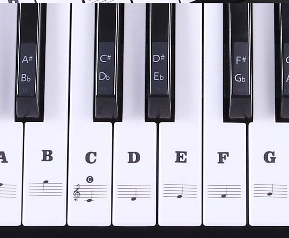 Afneembaar pianotoetsenbord, notitieetiketten, 88 toetsen