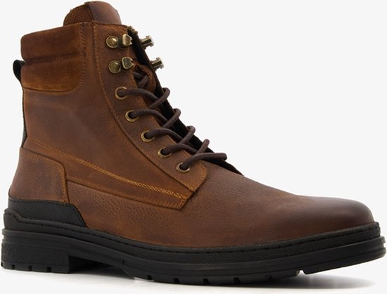 Van Beers leren heren veterboots bruin - Maat 45