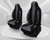Autostoelhoezen voor de auto, compatibel met VW Up, bestuurder en passagiers vanaf 2011, set van 2, in zwart/grijs
