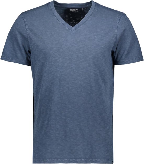 Superdry T-shirt V Neck Slub Ss T Shirt M1011889a Dry Slate Blue Mannen Maat - XXL