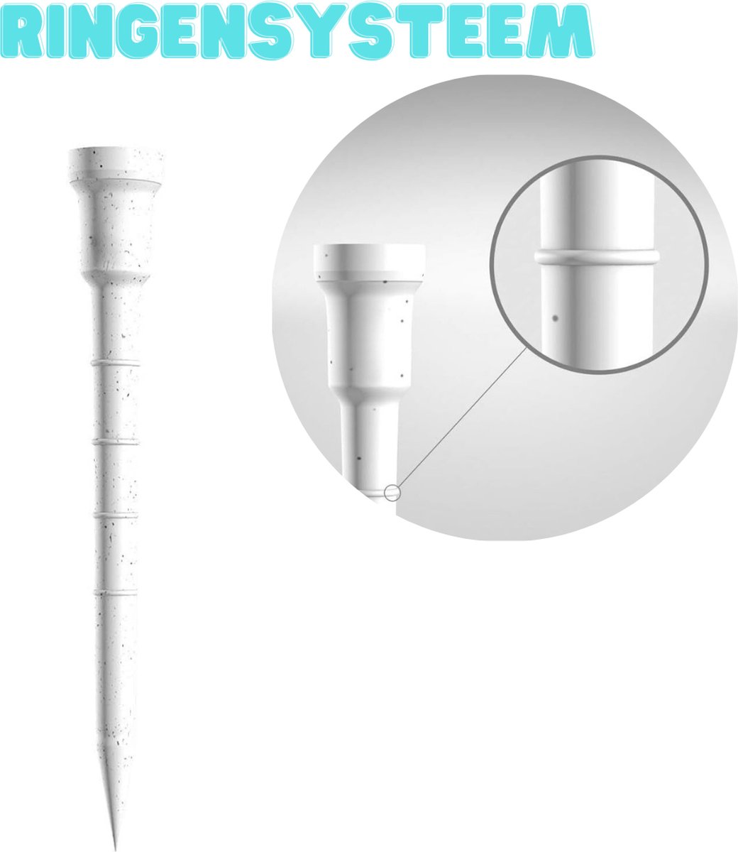 Golftee flexible 82mm - 1 stuk - Ringensysteem - Wit - Buigbaar - Golf accesoires - Golfset - Golftees - Golftee