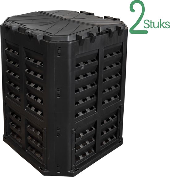 Foto: Compostvat 2 stuks 2x 360 liter compostbak composter afval recyclen 720 l