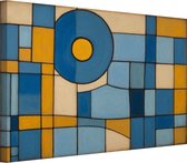 Jaune avec abstraction bleue - Peintures sur toile de Figurines - Peinture abstraction - Décoration murale rurale - Toile de Décoration murale murale - Chambre de Décoration - 60 x 40 cm 18mm