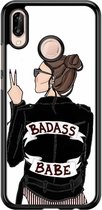Casimoda® telefoonhoesje - Geschikt voor Huawei P20 Lite (2018) - Badass Girl - Zwart TPU hoesje - Backcover - Multi - Geen opdruk