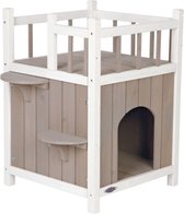 Trixie - Kattenhuis - Cat's Home - Met Balkon - Grijs/Wit - 45X65X45 cm