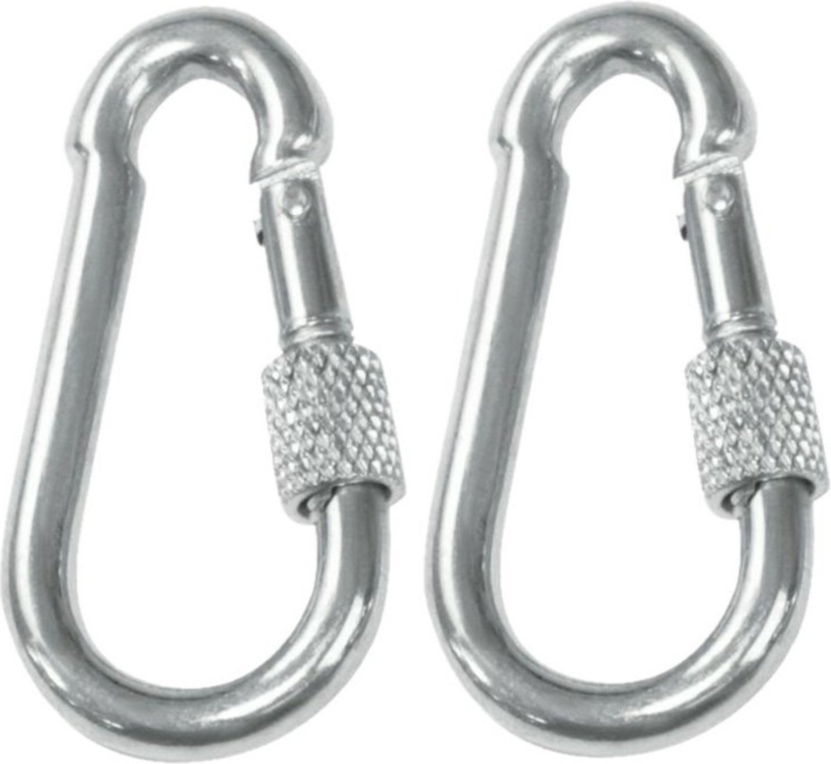 AMIG Karabijnhaak met schroefsluiting - 2x - 6 x 60mm - gegalvaniseerd staal - 120kg - musketonhaak
