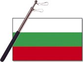 Landen vlag Bulgarije - 90 x 150 cm - met compacte draagbare telescoop vlaggenstok - zwaaivlaggen