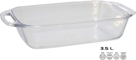 Marinex Plat à four en verre borosilicate - 2x - rectangle - 3,5 litres - 37 x 23 x 8 cm - plat de service