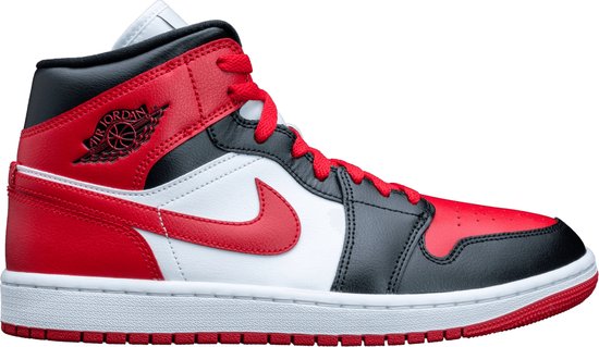 Nike Air Jordan Mid Bred Toe Rood zwarte schoenen BQ6472-079