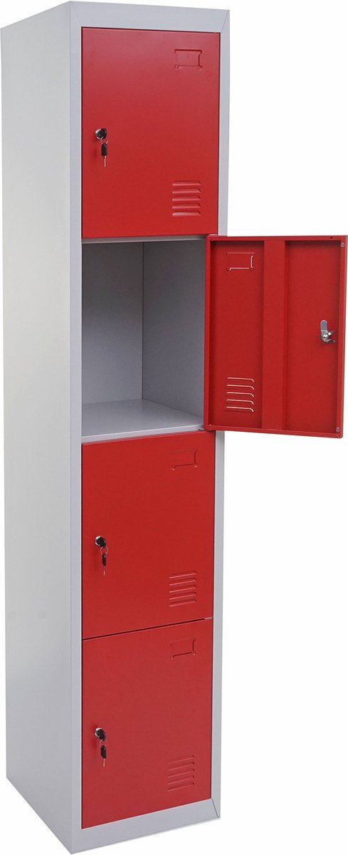 Cosmo Casa Locker - Kluis - Metaal - 180x38x45cm - Rood