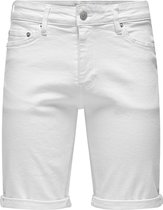 ONLY & SONS ONSPLY WHITE 9297 AZG DNM SHORTS NOOS Heren Jeans - Maat L