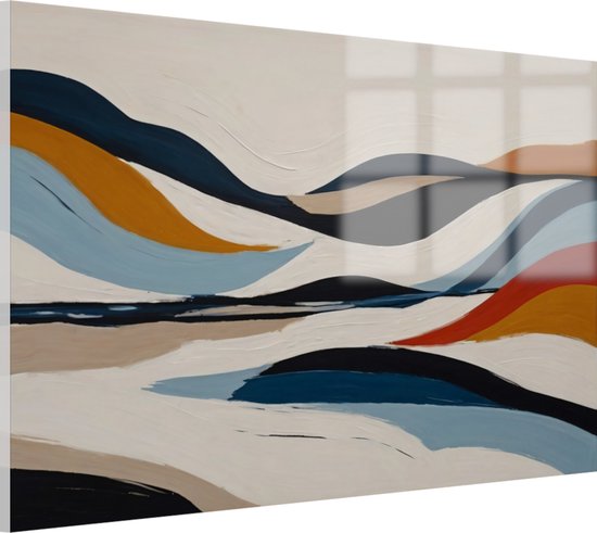 Bergen abstract schilderij - Berglandschap glas schilderijen - Muurdecoratie minimalisme - Klassieke schilderijen - Plexiglas schilderij - Woonkamer accessoires - 120 x 80 cm 5mm
