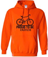 Proud to be Dutch Oranje Hoodie - nederland - holland - fiets - bike - trots - unisex - trui - sweater - capuchon