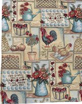 Nappe - Set de table - tissu gobelin de luxe - Farm House - poulet - Coq - Farm - Chemin 45 cm