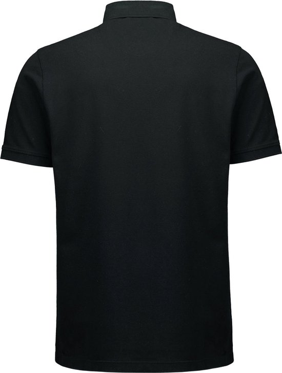 Zwart poloshirt van de achterkant.