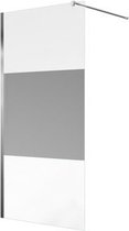 Saniclass Bellini Inloopdouche - 100x200cm - veiligheidsglas - band mat glas - anti kalk - chroom
