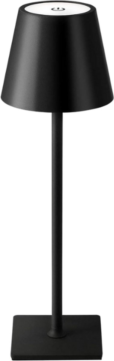 Oplaadbare Tafellamp - Draadloos - Dimbaar - Touch lamp - 38 CM - Zwart - LED