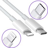 Câble VeryGoods™ USB C vers Lightning - Chargeur Fastcharger - Câble USB-C vers Lightning - Câble de chargement - Câbles adaptés pour Apple Samsung iPhone & iPad - Chargeur rapide