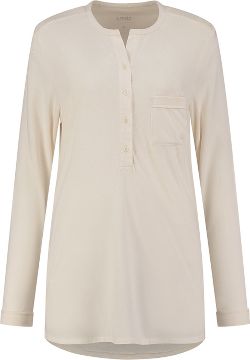 Yumeko pyjamashirt dames jersey sunrise wit s