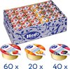 Hero Jam assortiment Minder Zoet - Voordeelverpakking 120 Cupjes van 20 gram - Aardbei, Abrikoos, Bosbes