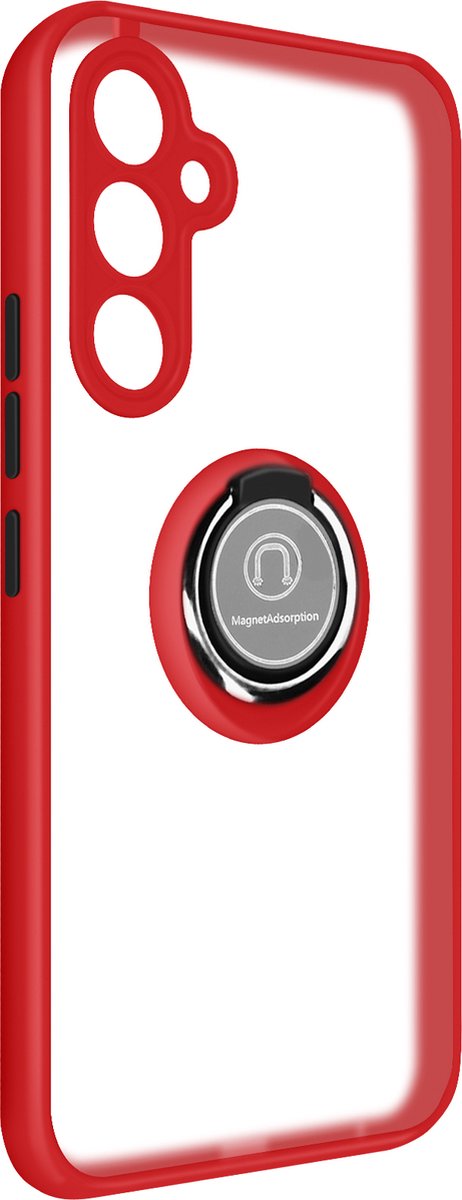 Bi-materiaal Case geschikt voor Samsung Galaxy A54 5G Ring Stand-Functie Rood