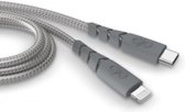 Bigben Connected, Ultraversterkte USB C/Lightning-kabel 1,2 m 3A, Grijs