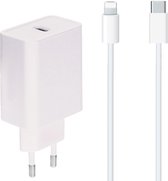 Chargeur Rapide + Câble de Chargeur Lightning USB C 1 Mètre - 30W - Chargeur USB C - Convient pour Apple - Adaptateur pour iPhone, iPad, MacBook, Apple Watch