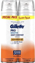 Gillette Pro Sensitive Deep Comfort Shave Foam - 2 x 250 ml