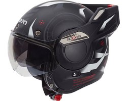 BEON B707 Stratos Motorhelm - M - Systeemhelm met Zonnevizier - 180º Verstelbare integraalhelm - Jethelm - Stealth