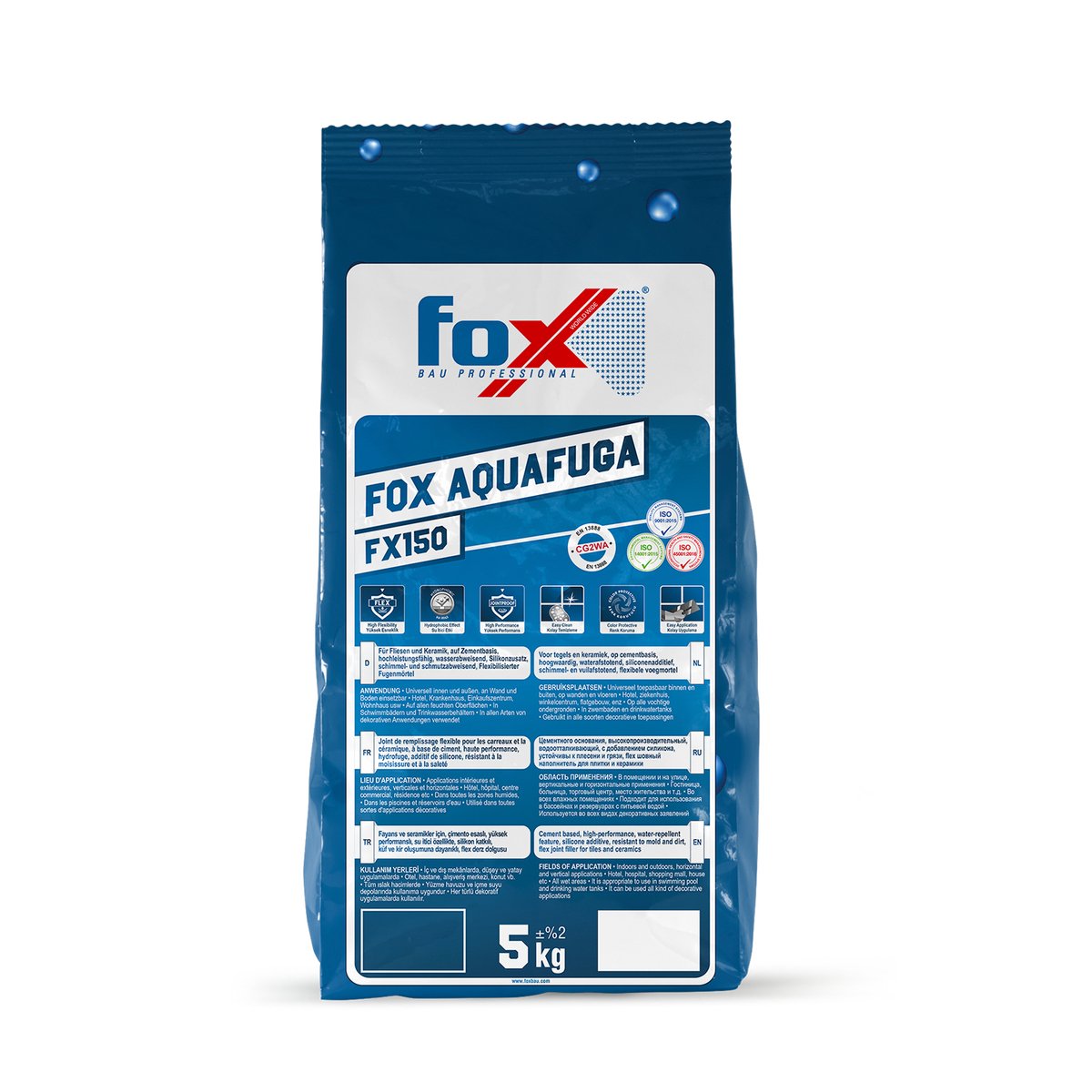 FOX AQUAFUGA FX150 - Voegmiddel - 5kg - Voegmortel - Wand en Vloer - Bahamabej - Fox Bau