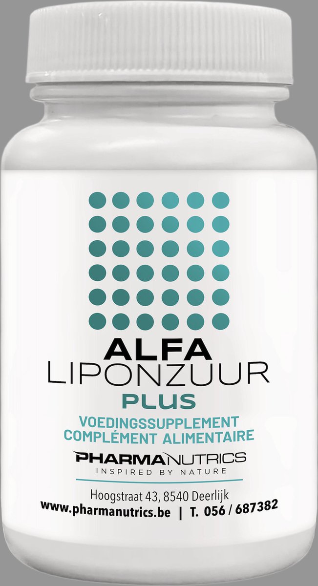 Goedkoopste ALFALIPONZUUR 60 v-caps Pharmanutrics- Zenuwstelsel - Neuropathie- Anti-oxydant // Natuurlijk // Hypo-allergeen // Voedingssupplement