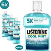 Bol.com Listerine Coolmint - Mondwater - 6 x 500ml - Voordeelverpakking aanbieding