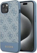 Guess 4G Stripe Back Case - Geschikt voor Apple iPhone 15 (6.1") - Blauw