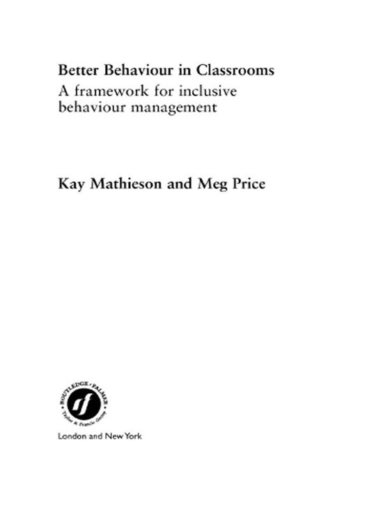 Better Behaviour in Classrooms - cover
