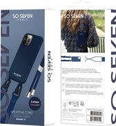 SoSeven, SMOOTHIE CORD Geschikt voor Apple iPhone 13 hoesje, Blauw