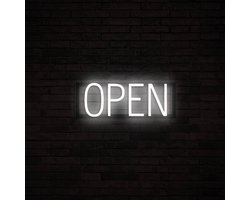 OPEN - Lichtreclame Neon LED bord verlicht | SpellBrite | 42 x 16 cm | 6 Dimstanden & 8 Lichtanimaties | Reclamebord neon verlichting