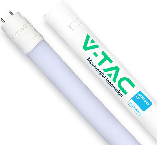 V- TAC VT -121-N Tube LED T8 Witte - Samsung - IP20 - 18W - 1850 Lumen - 6500K - 5 ans - 120CM