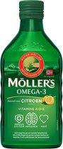 Möller's Omega-3 Citroen - 250 ml - Visolie - Levertraan - Voedingssupplement - Met vitamine D | leuk als vaderdag cadeau