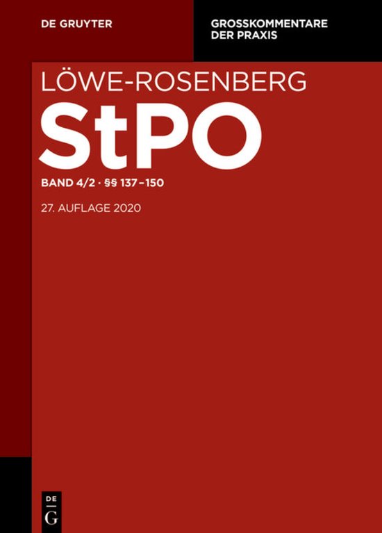 Großkommentare der Praxis- §§ 137-150 - cover