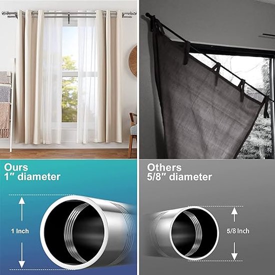 gordijnroede kledingstang, douchegordijnstang, extra lang