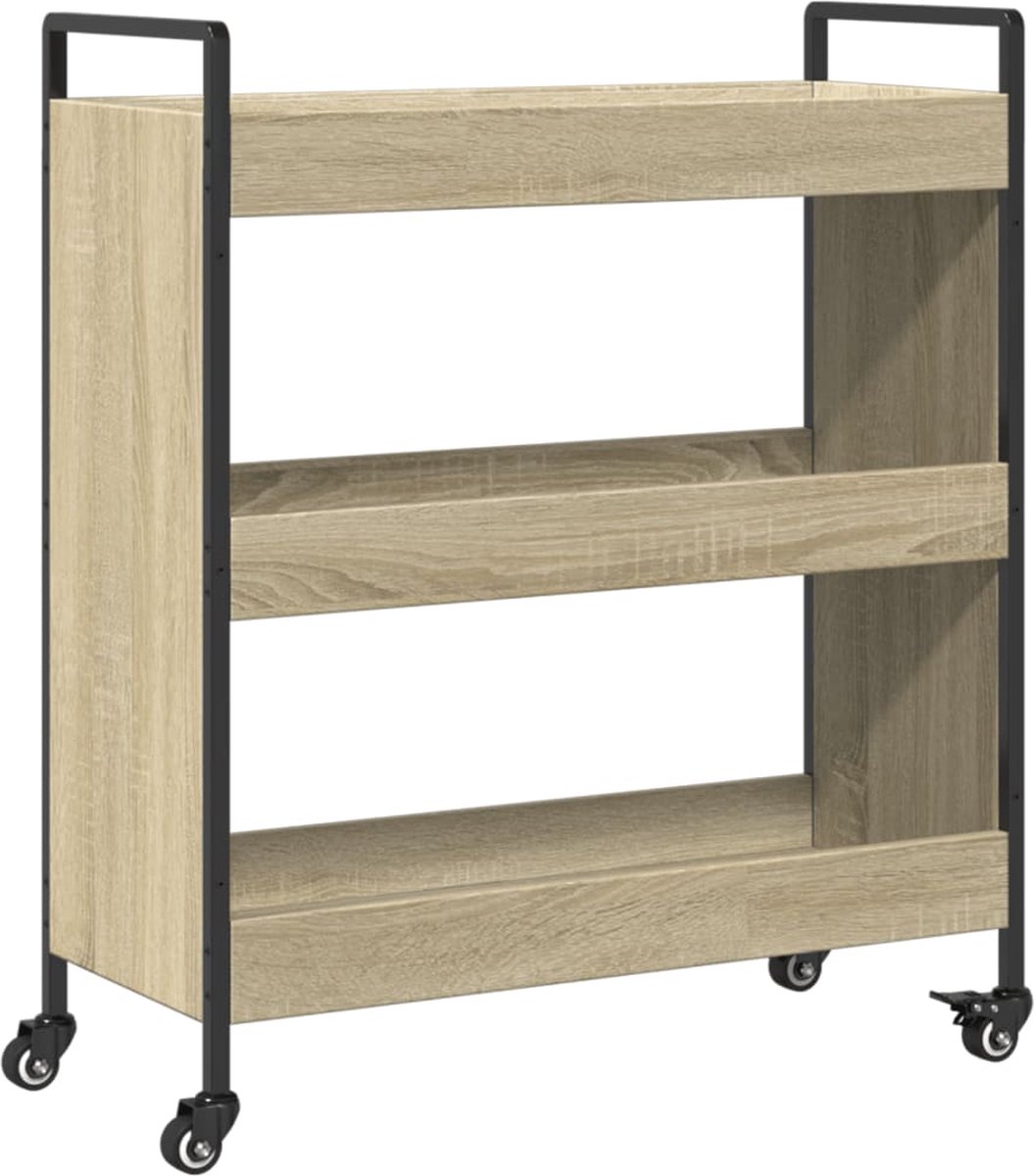 vidaXL Keukentrolley 70x30x82 cm bewerkt hout sonoma eikenkleurig